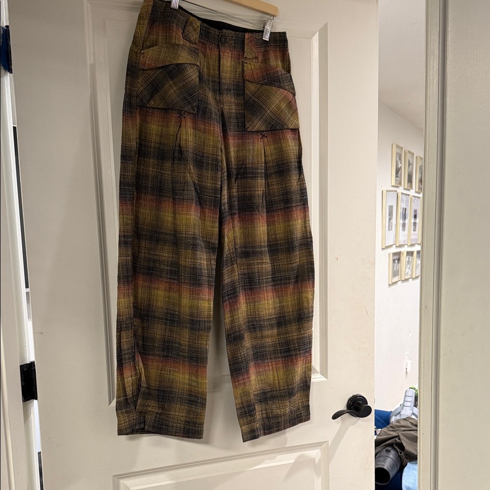 Free People plaid barrel pants - Multicolor